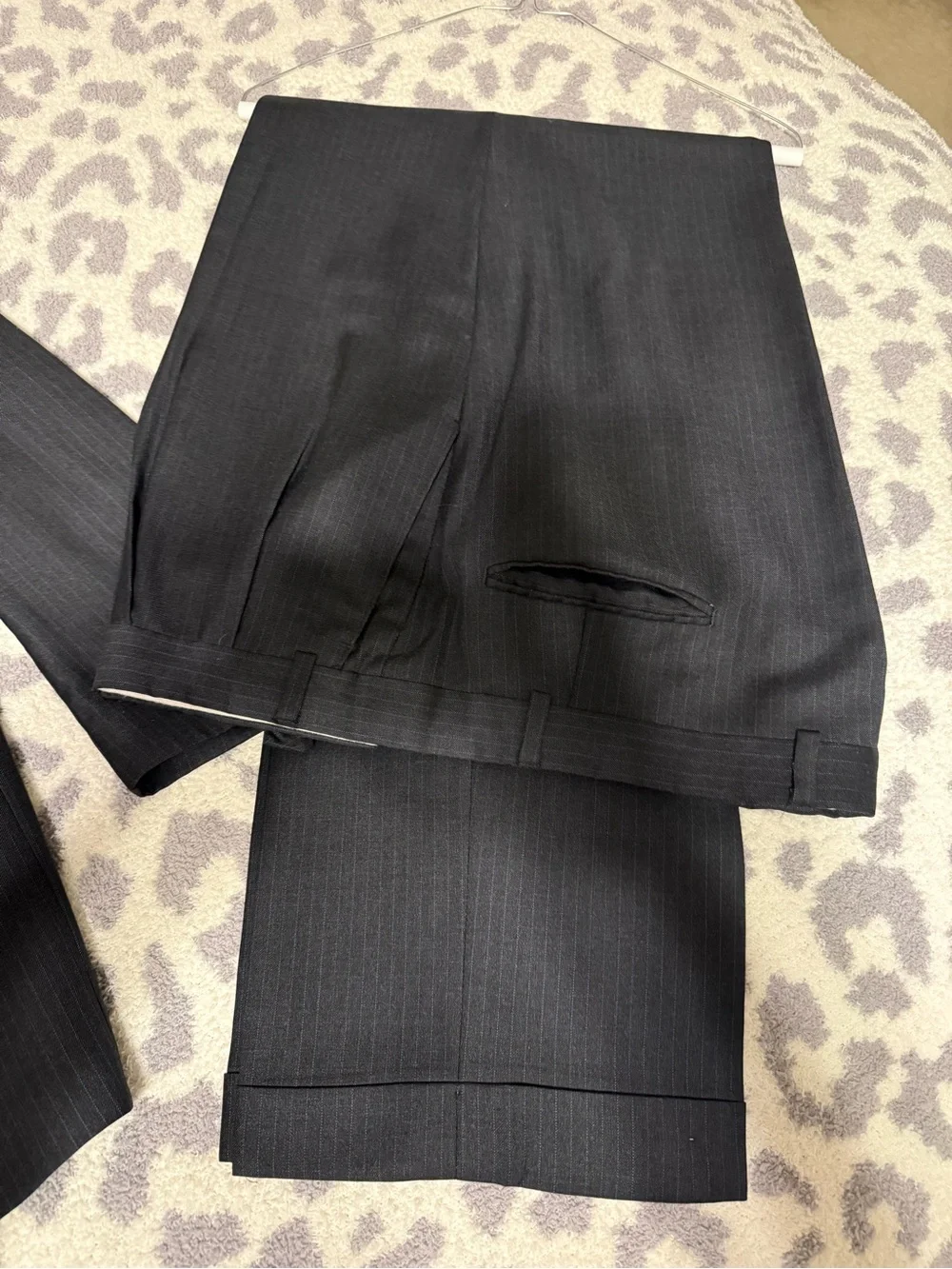 Ralph Lauren Men's Black Pinstripe Suit 48L